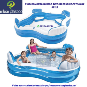 PISCINA JACUZZI INTEX 229X229X66CM CAPACIDAD 882LT