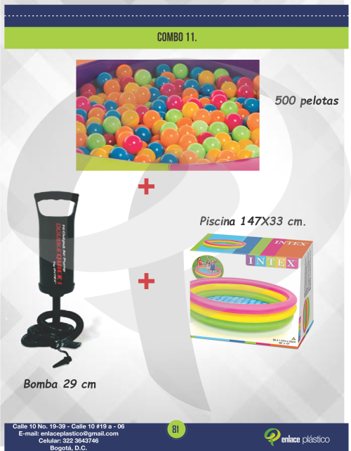 combo piscina y pelotas