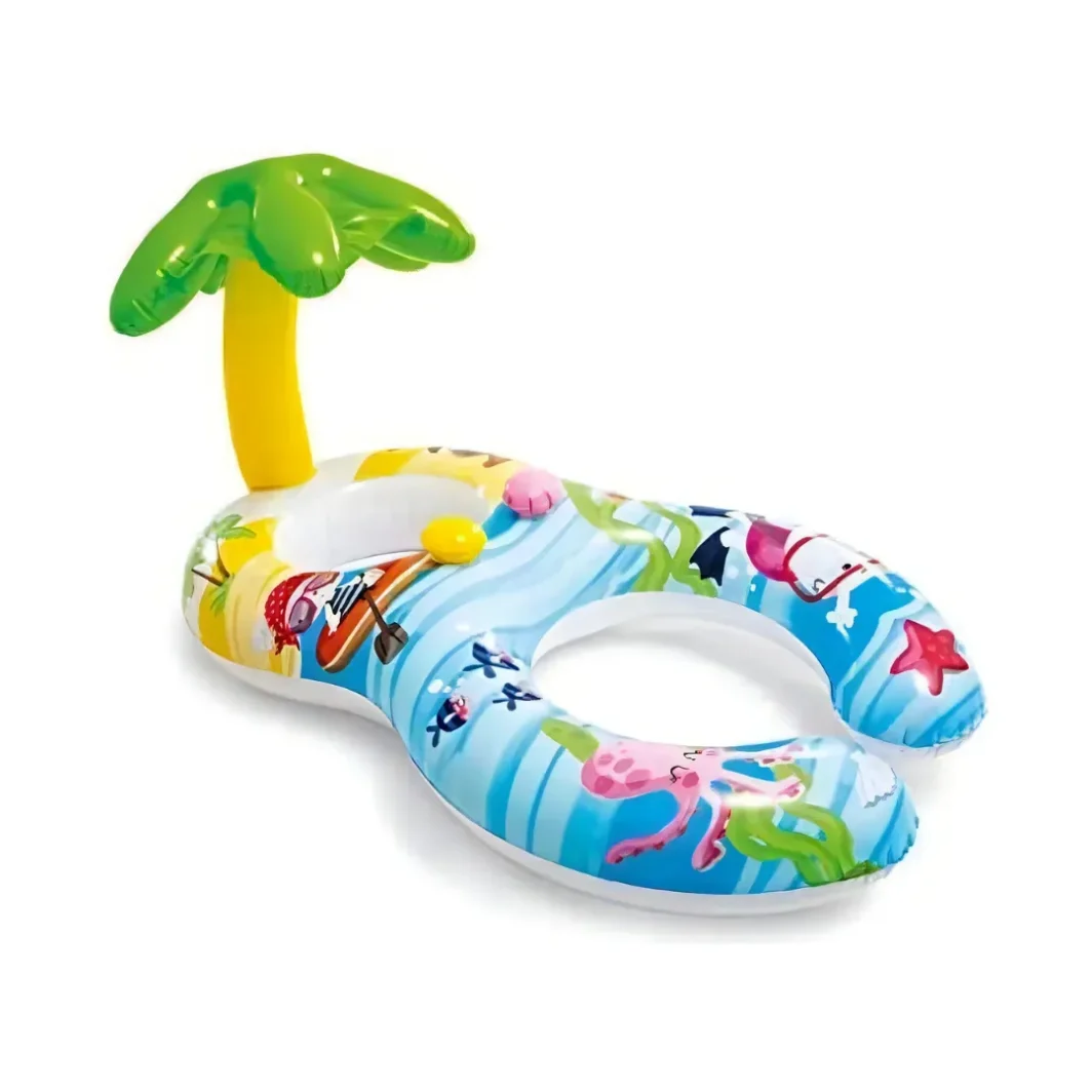 Flotador con techo palmeras para bebe Intex 117x75cm